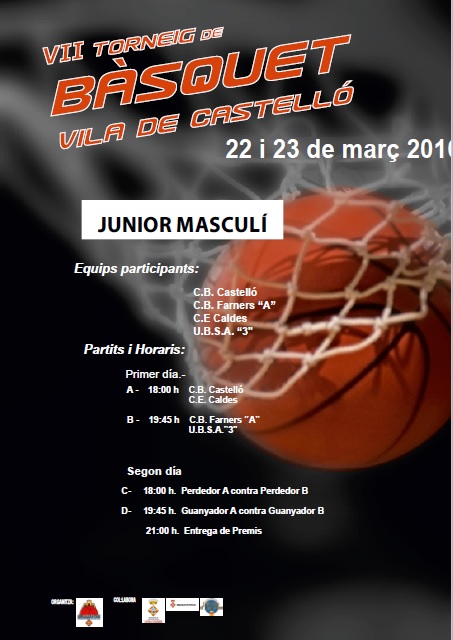 Bàsquet Castelló organitzarà el torneig de bàsquet júnior masculí Vila de Castelló de Setmana Santa