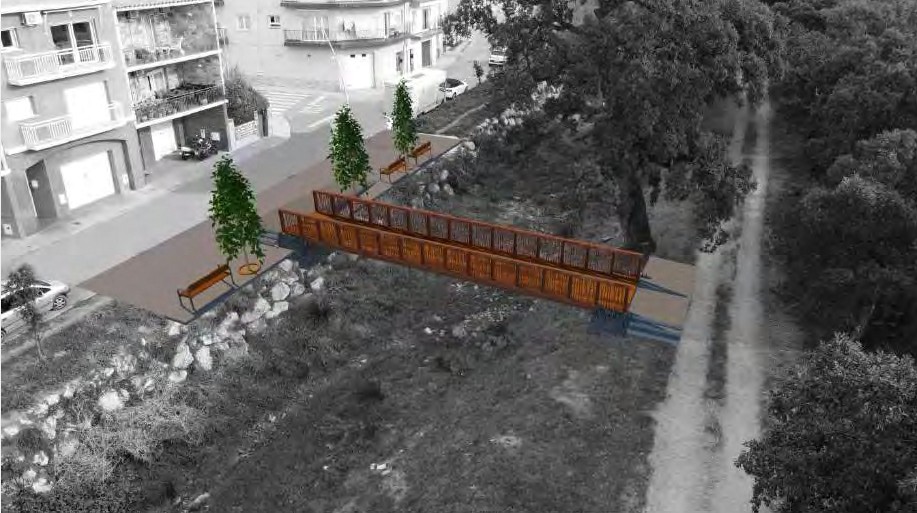 Aprovat el nou projecte de passarel·la sobre la riera Ginjolers per millorar l’accés dels vianants al Mas Oliva