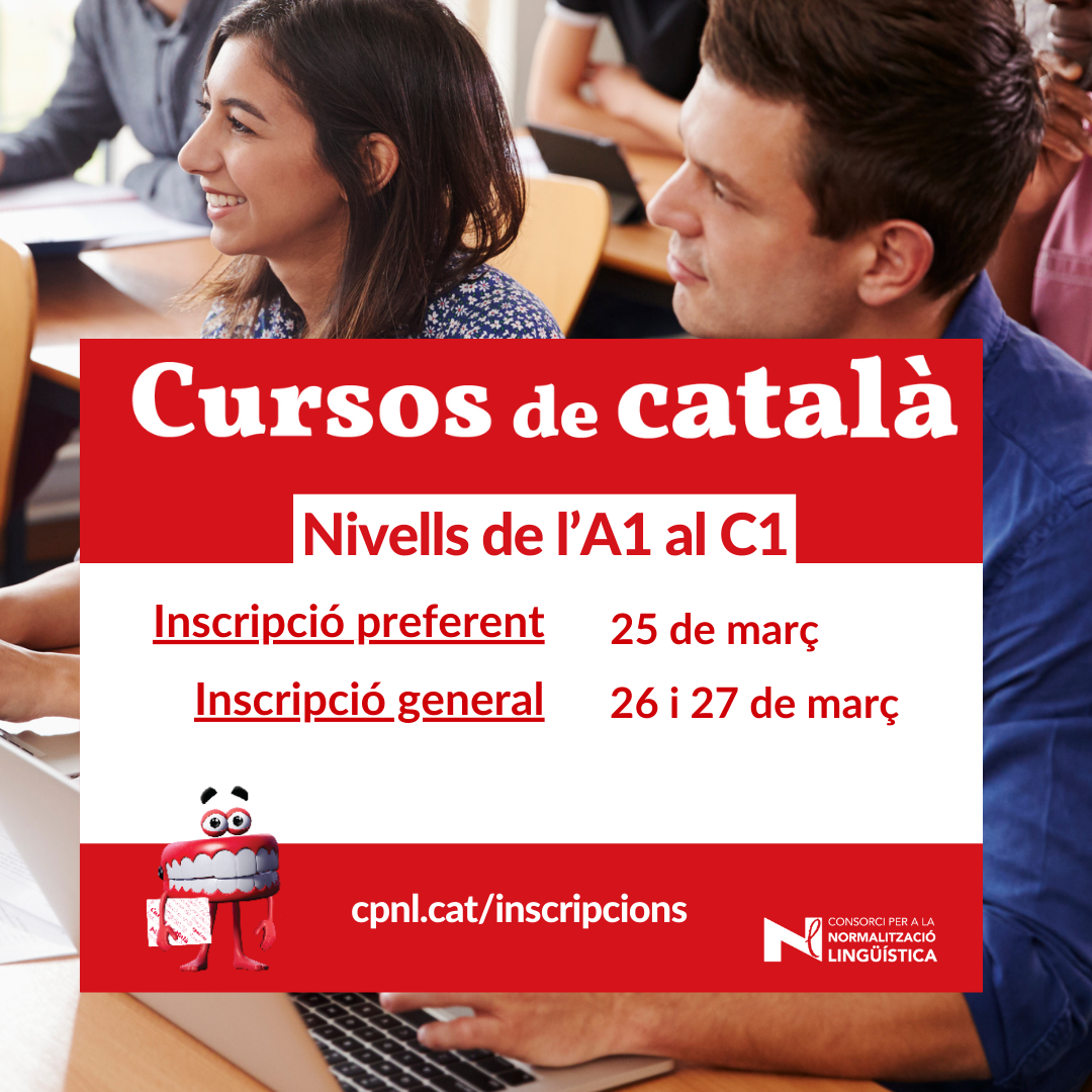 A partir del 25 de març s’obre la inscripció als cursos de català del tercer trimestre (de l’A1 al C1)