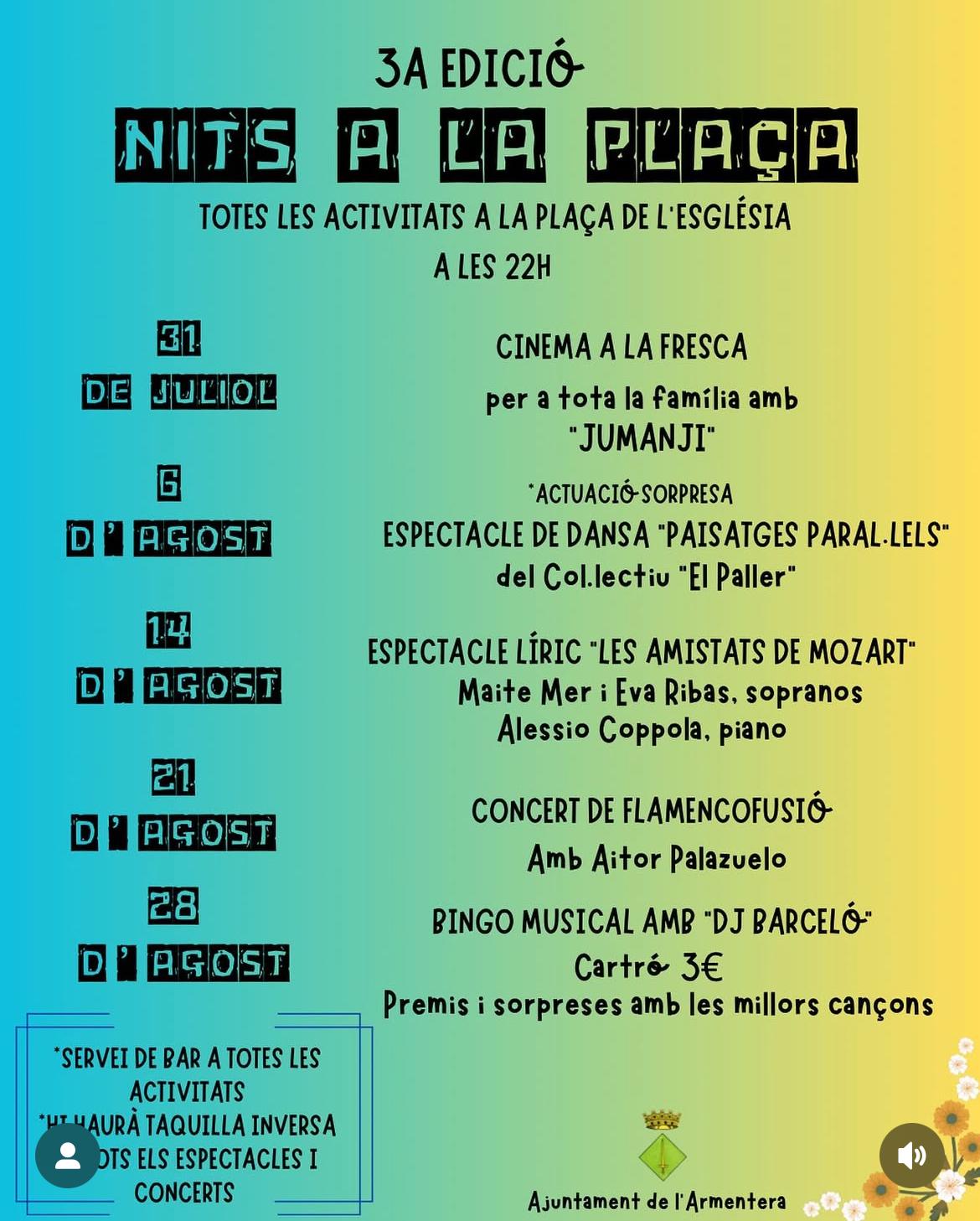 Nits a la plaça a l’Armentera