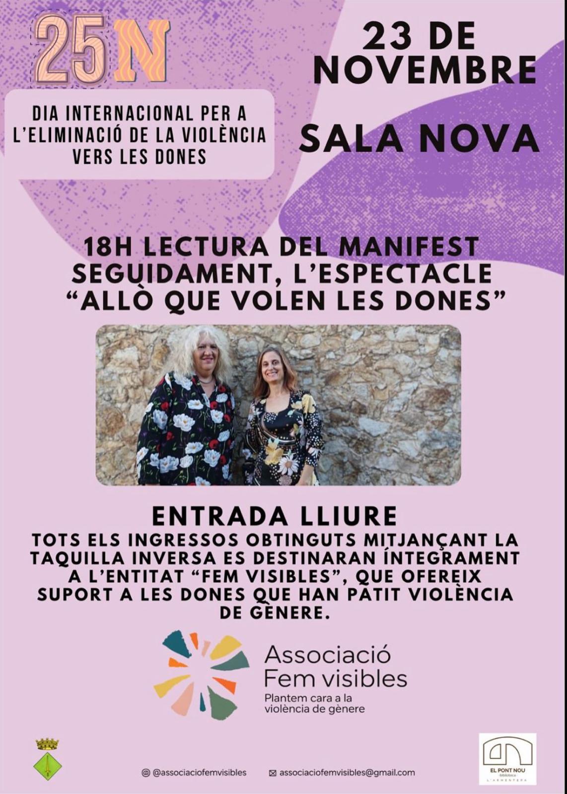 Dia Internacional per a l’eliminació de la violència vers les dones a l’Armentera