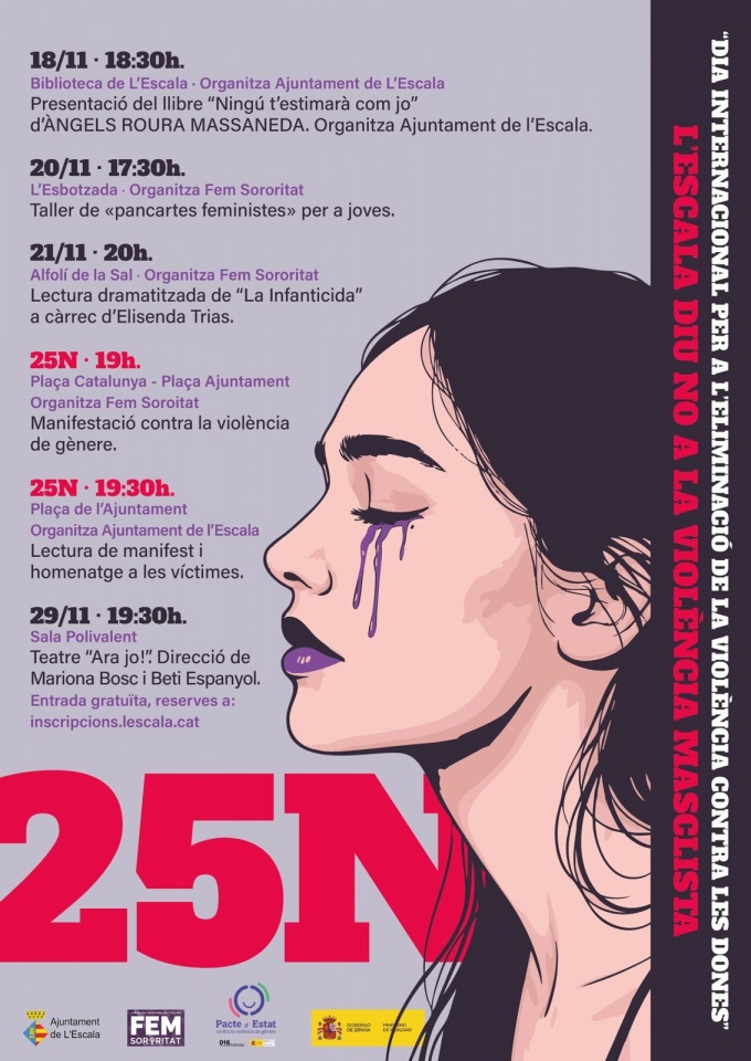 L’Escala commemora el 25N amb un programa conjunt i participatiu contra la violència masclista