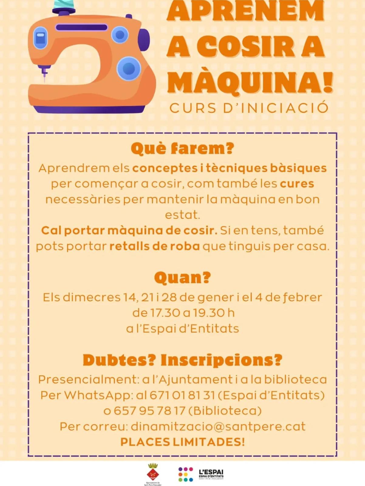 Taller de costura a Sant Pere Pescador