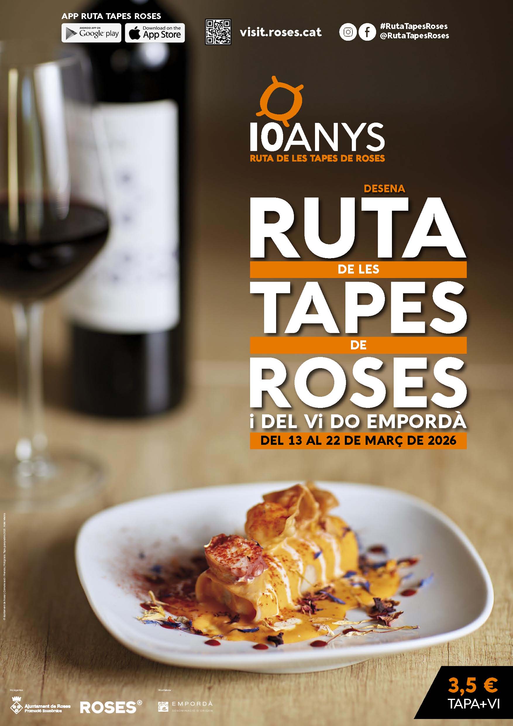 Obertes les inscripcions als establiments que vulguin participar en la Ruta de les Tapes de Roses 2026