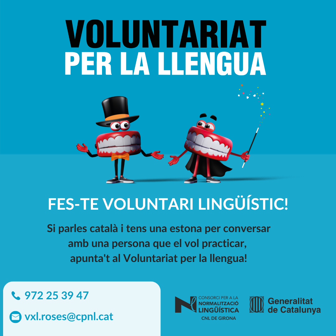 L’Oficia de Català de Roses busca persones voluntàries per participar al programa Voluntariat per la llengua