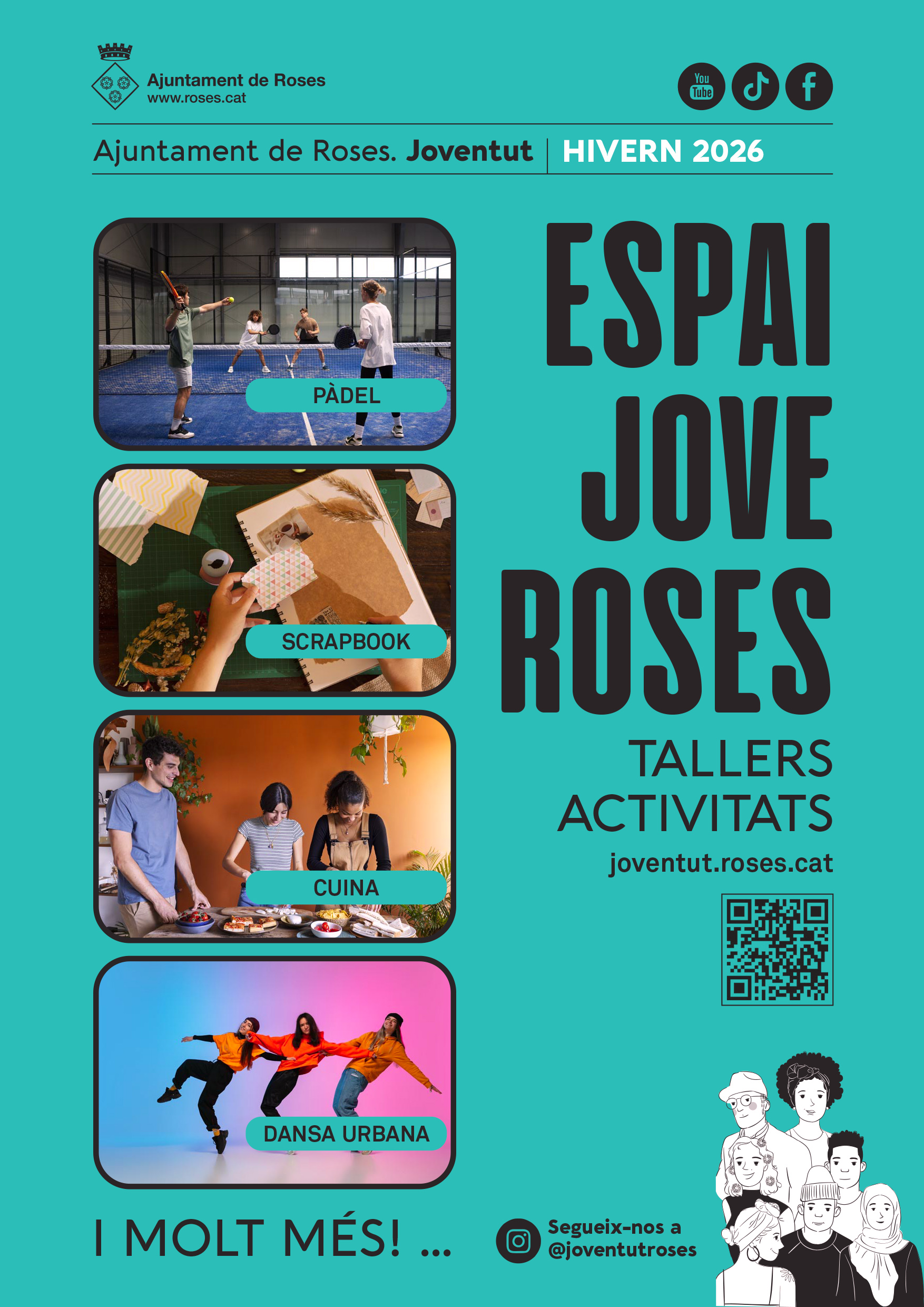 L’Espai Jove de Roses presenta el Programa d’Hivern 2026 amb una àmplia oferta d’activitats gratuïtes per a joves de 12 a 29 anys