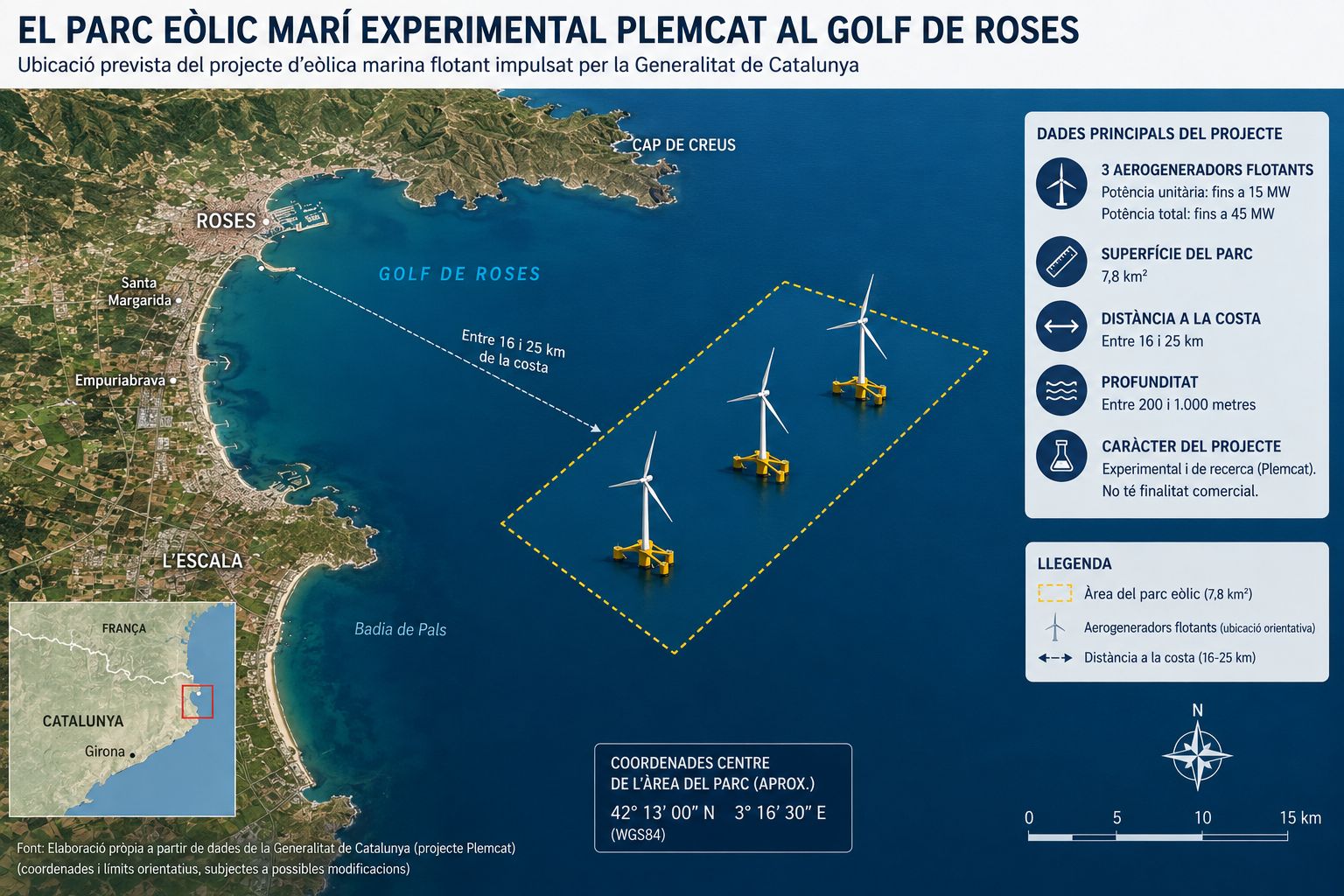 Catalunya obre la porta a l’eòlica marina: llum verda al primer parc experimental davant del golf de Roses