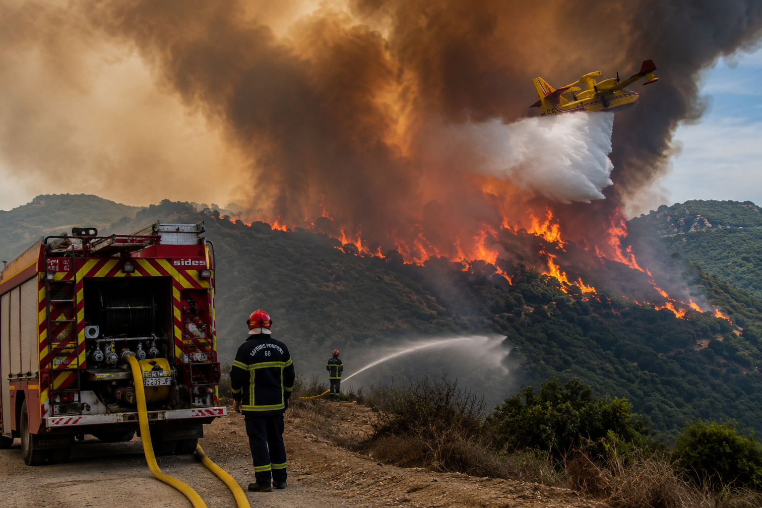 Un incendi forestal al Rosselló obliga a evacuar milers de persones i manté en alerta la Catalunya Nord