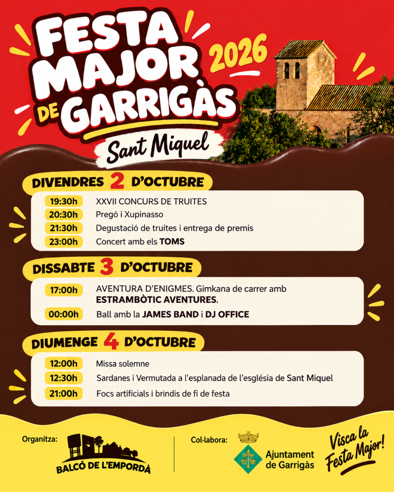 Garrigàs es prepara per viure tres dies de Festa Major amb música, tradició i activitats populars